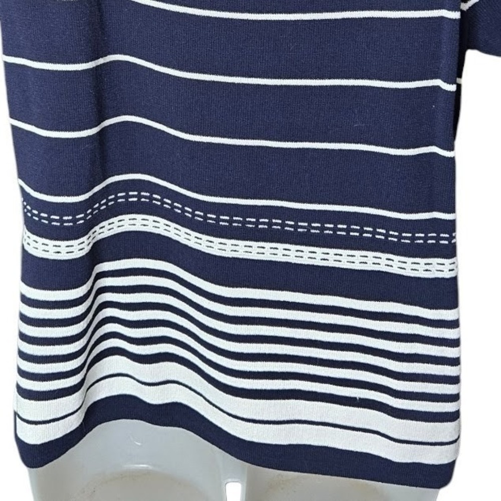 Christopher & Banks Womens Nautical Sweater Size M Coastal Striped Boat Neck - Picture 5 of 7